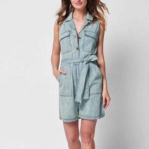 Faherty Utility Denim Romper